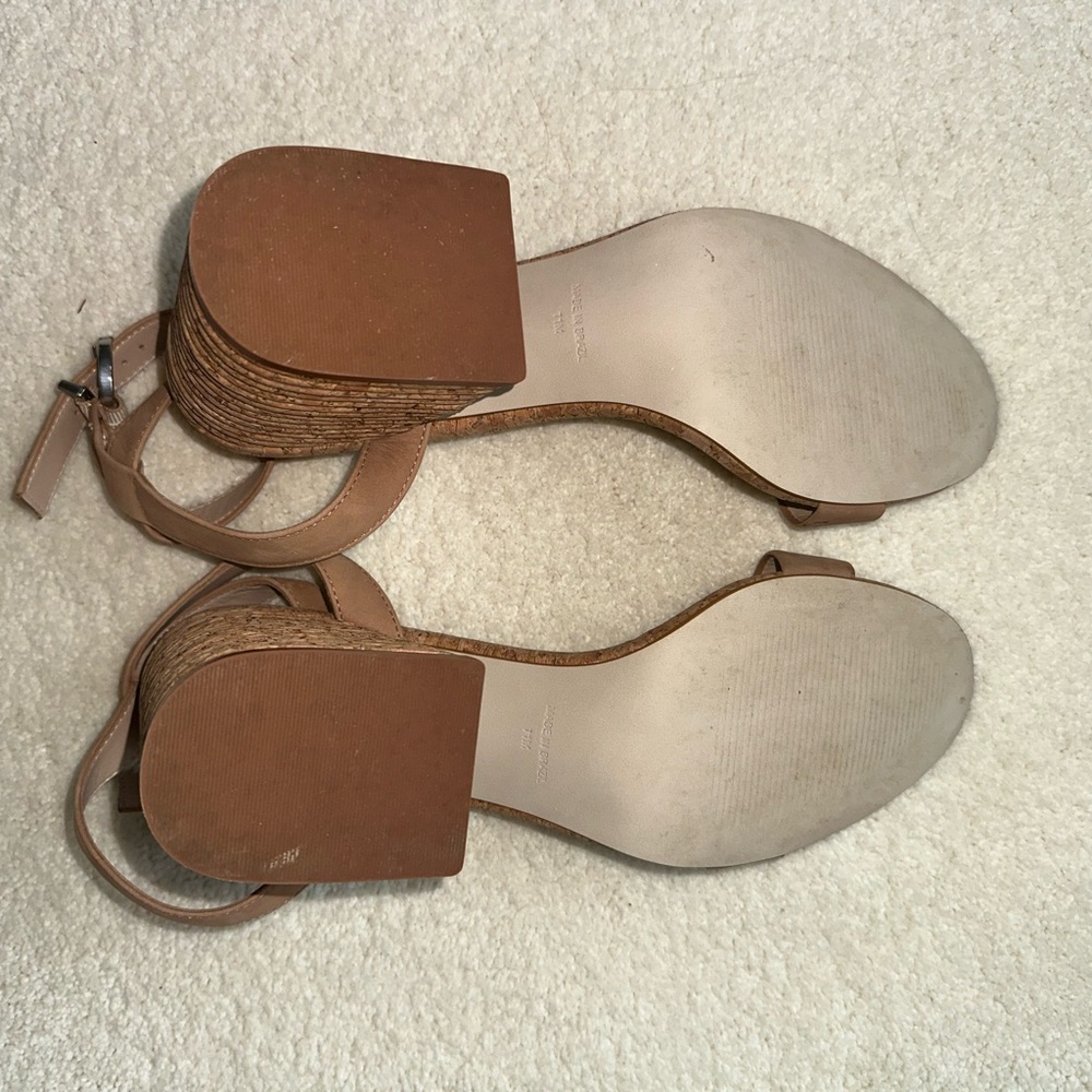 Steve Madden Two Strap Tan “Cork” Heeled Sandal- Size 11 - Picture 5 of 16